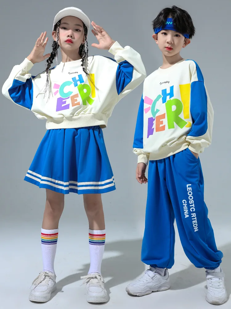 Kinder Street Dance Setup Kinder Kostüm Jungen Mädchen Kindergarten Grundschule Junior Cheerleading Sportuniform