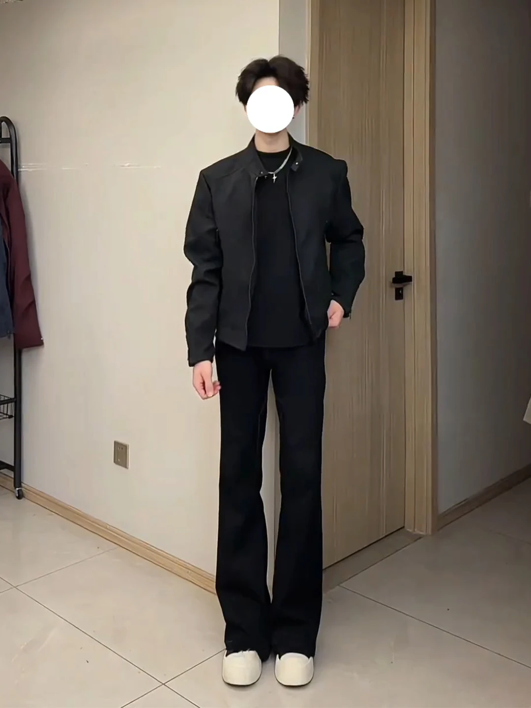 

American Sle Loose Fit Straight Leg Bla Jeans Men's Autumn OOTD Slimming CleanFit Trousers Casual mid Waist Jeans