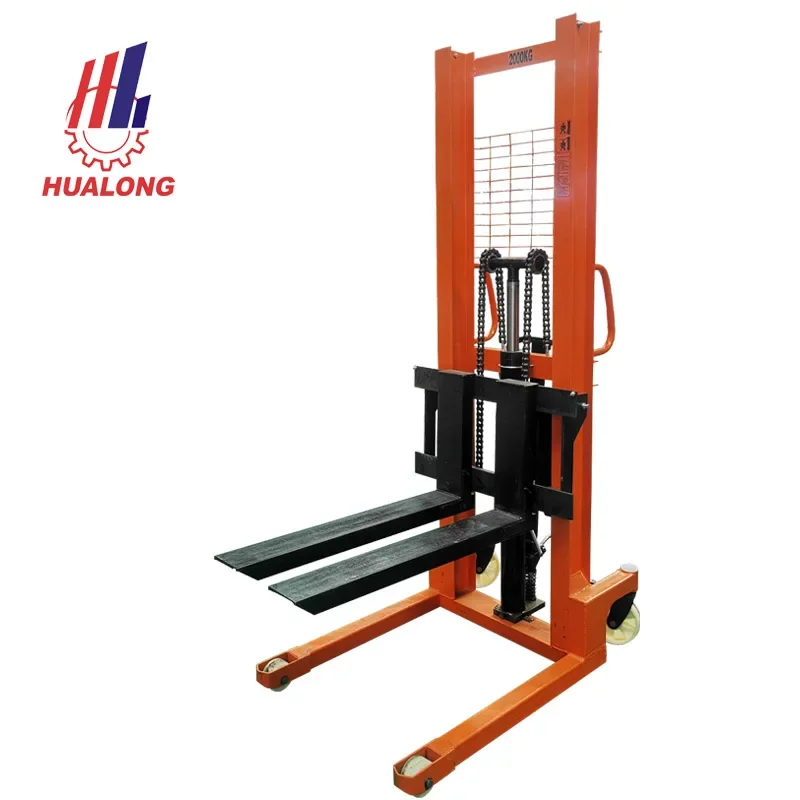 

Hualong Stone Machinery 1000kg 2000 kg Movable Pallet Lifter Trolley Manual Forklift Hydraulic Hand Lift Stacker for Sale