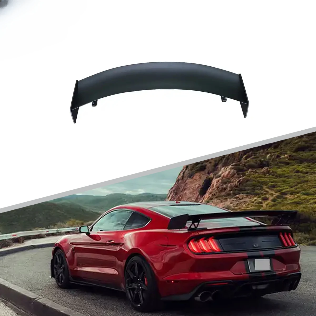 

High Quality Matte Black GT500 B Style Rear Wing Spoiler For Mustang 2015-2021