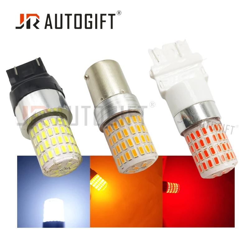 100x 12-50V LED Bulbs 1156 BA15S P21W 4014 72SMD 1157 BAY15D P21/5W Turn Signal Light DRL Daytime Running Lamp Red for Truck 24V