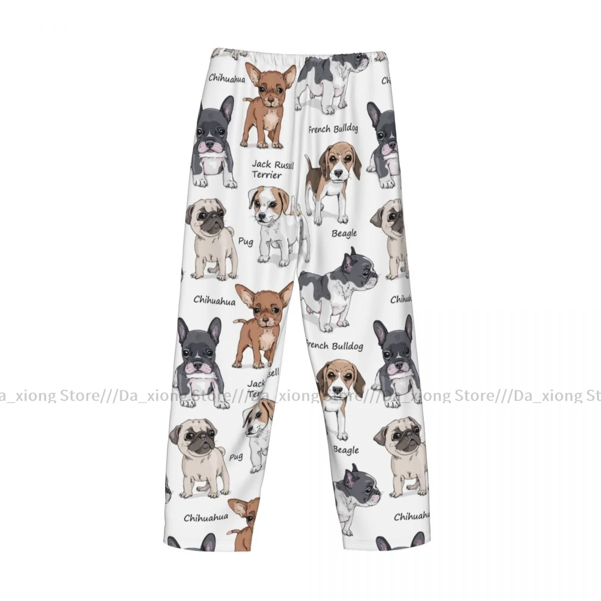 Men\'s Sleepwear Loose Sleep Pants Pajamas Dogs French Bulldog Beagle Jack Russell Terrier Chihuahua Pug Bottoms Casual Homewear