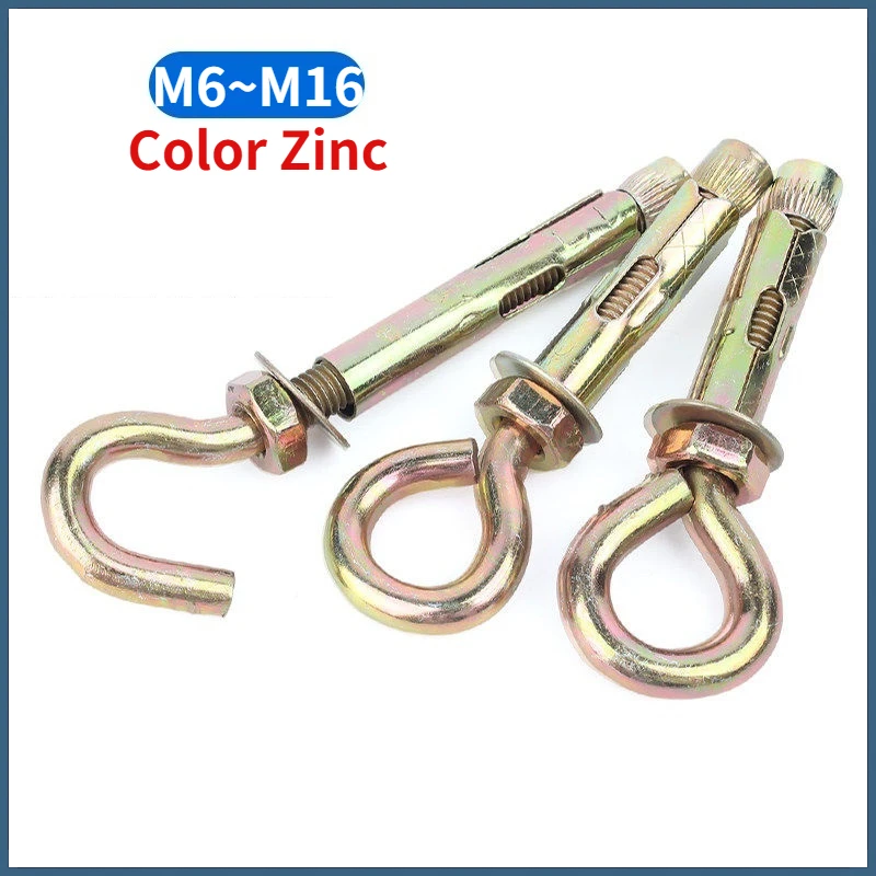 

1/2/5/10pcs M6 M8 M10 M12 M16 Color Zinc Carbon Steel Sheep Eye Expansion Screw Ring Hook Eyebolt Anchor
