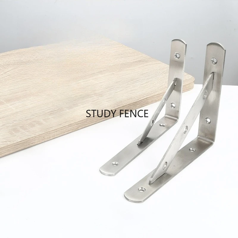 1 Pair Stainless Steel Triangular Bracket Wall Fixed Partition Bracket Triangle Support Frame Household Hardware Accessories