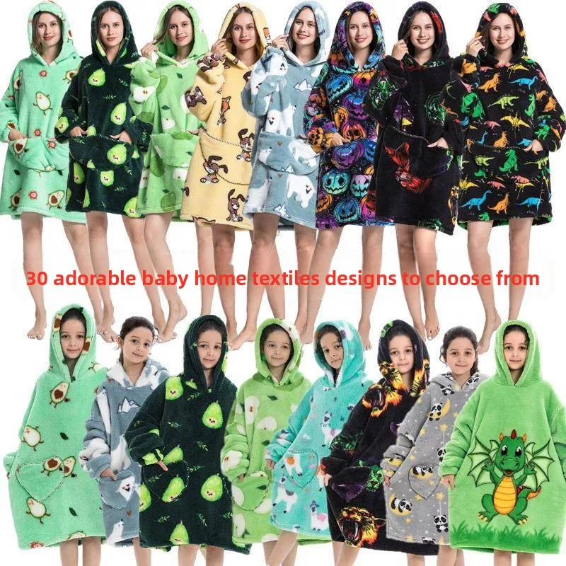 

Thickened Oversize Hoodie Blanket Sweatshirt Sporty Warm Pullover Lazy TV Blanket Home Comfortable Unisex Polyester Fiber