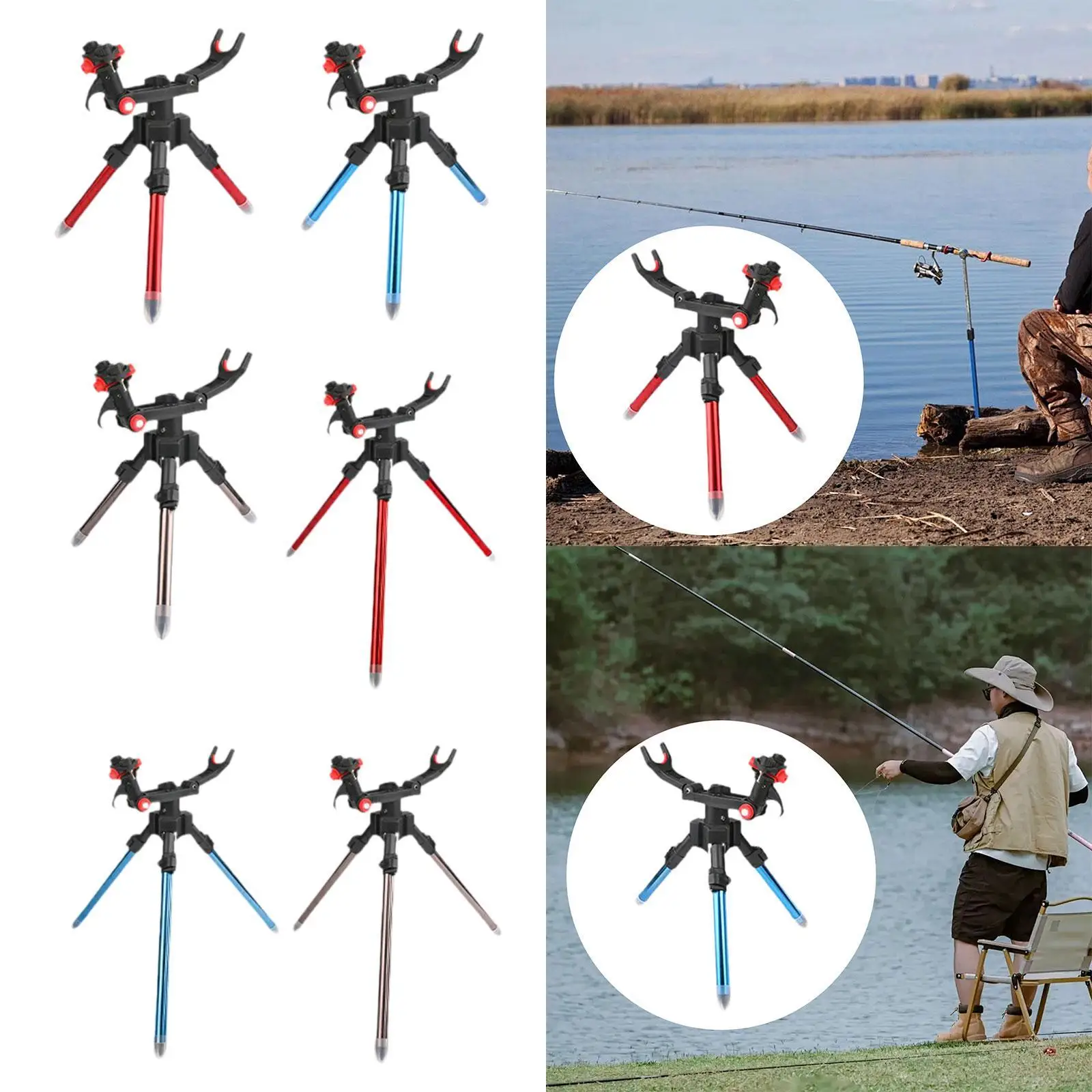 

Fishing Rod Holder Foldable Bracket Support Easy to Carry Fishing Pole Stand