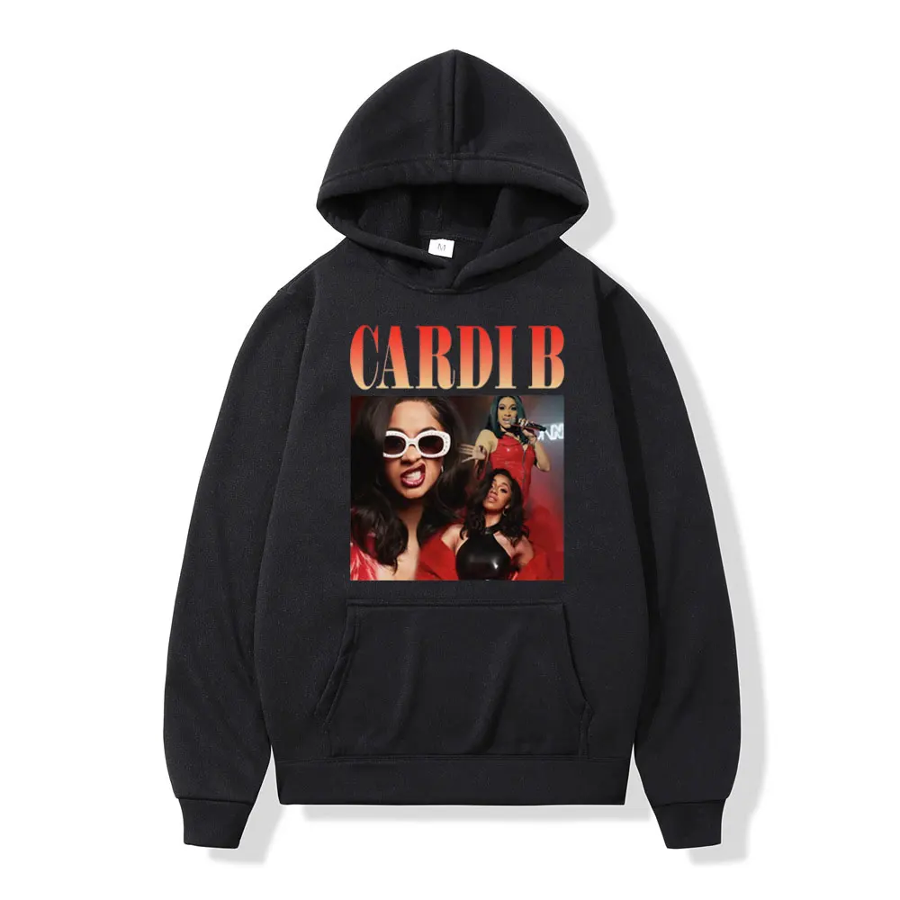 

Rapper Cardi B Print Hoodies Men Women Street Trend Fashion Hooded Sweatshirts Autumn Winter Vintage Casual Oversized Pullovers