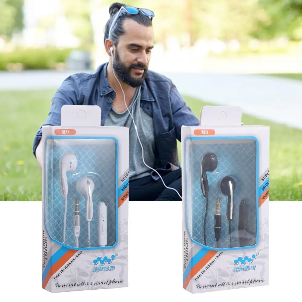 

Computers Tablets 3.5mm Stereo Bass Phone Headset Noise Cancel Sport Headset Flat Earbuds Wired Earphones In Ear Earphones