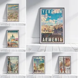 Armenia Travel Vintage Yerevan Print Tirana Albania Travel Canvas Painting Retro Picture Office Room Home Bedroom Decor
