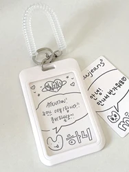 SKYSONIC ABS Slide Kpop Photo Card Holder Anti-lost Keychain 3 Inch INS White Idol Protective Case Bag Bus Cards Sleeves Supplis