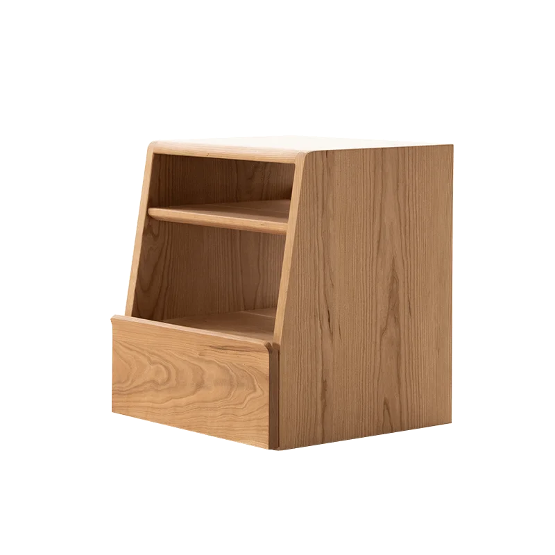 LTT bedside table Solid wood furniture Cherry log Nordic style Original simple wabi sabi bedside table