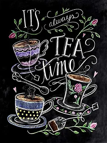 It's Always Tea Time Metall-Blechschilder, Wandkunst, Plakette, Gartenhaus-Schilder