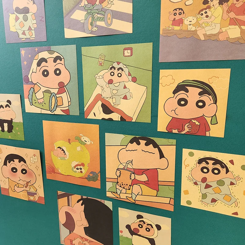 13pcs/set Cartoon Posters C-Crayon Shin Chan Cartoon Wall Art Prints Canvas Painting Decor Anime Poster for Living Room Home