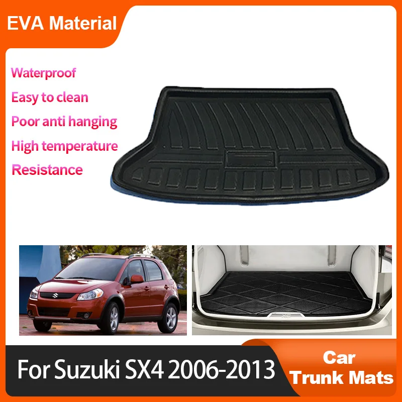 

Auto Trunk Mats For Suzuki SX4 Hatchback Fiat Sedici 2006-2013 2009 2008 Car Rear Cargo Liner Waterproof Protector Storage Pad