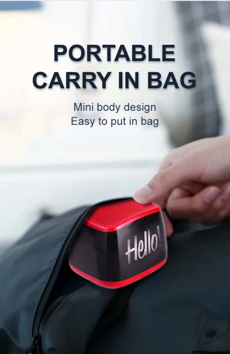 

Custom Logo Mini Bluetooth Speaker Wireless Portable with LED Light Promo Gift 2PCS