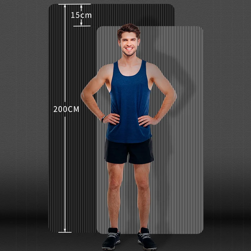 NBR 200X160X1.5CM Non-slip Yoga Mat High Density Large Size Fitness Mat Yoga Matt For Exercise, Yoga And Pilates Gymnastics Mat