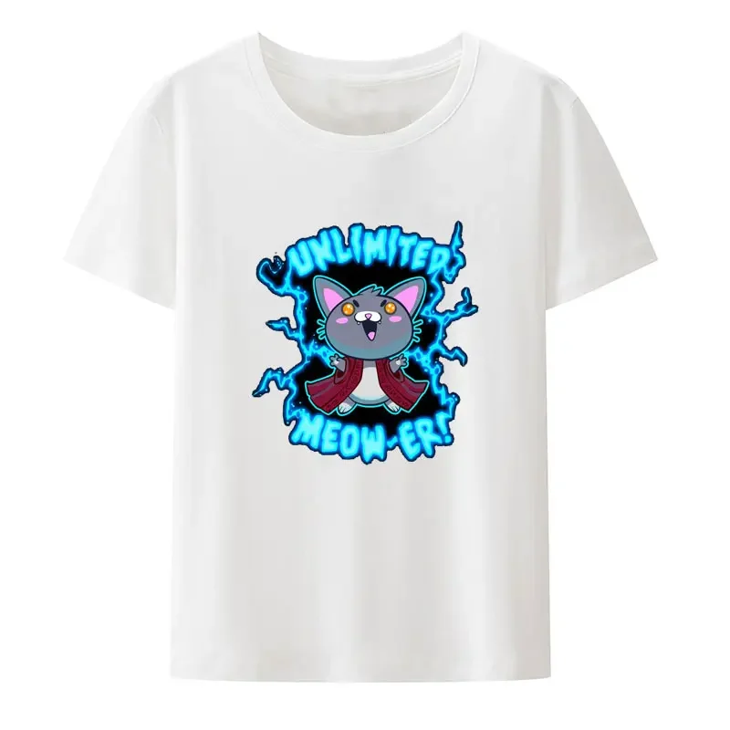 Funny Unlimited Meow-er! Cartoon Graphic T Shirts Street Fashion Style T-shirts for Women Y2k Clothes Techweare Men Casual Humor