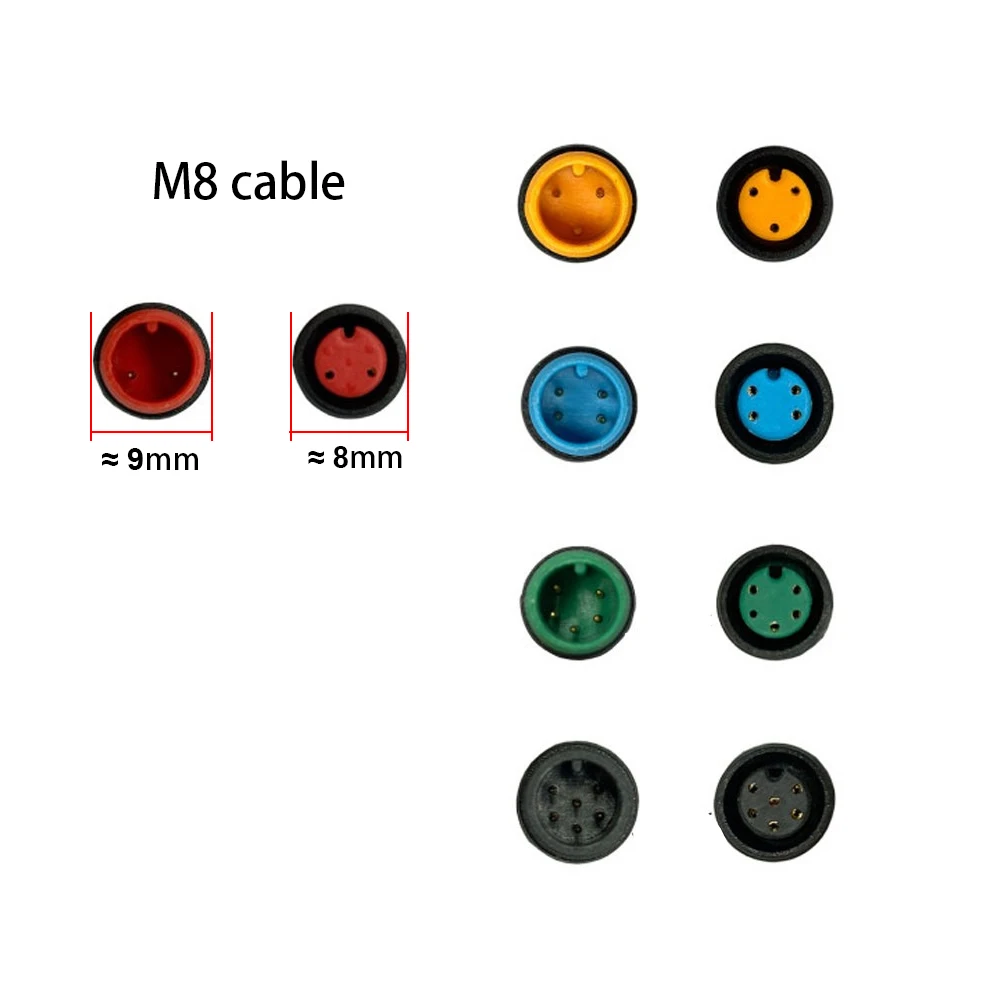 M8 Y Splitter E-bike 40cm Cable 2Pin 3Pin 4Pin 5Pin 6Pin 1 Male to 2 Female Electric Bicycle Plug for Brake Signal Sensor