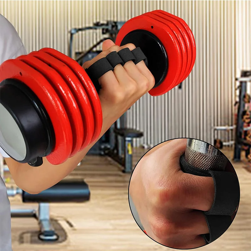 قفازات رفع الأثقال من جلد البقر بأربعة أصابع لحماية راحة اليد ومضادة للانزلاق ومقاومة للاهتراء للياقة البدنية والرياضة والتدريب على راحة اليد ودعم اليد