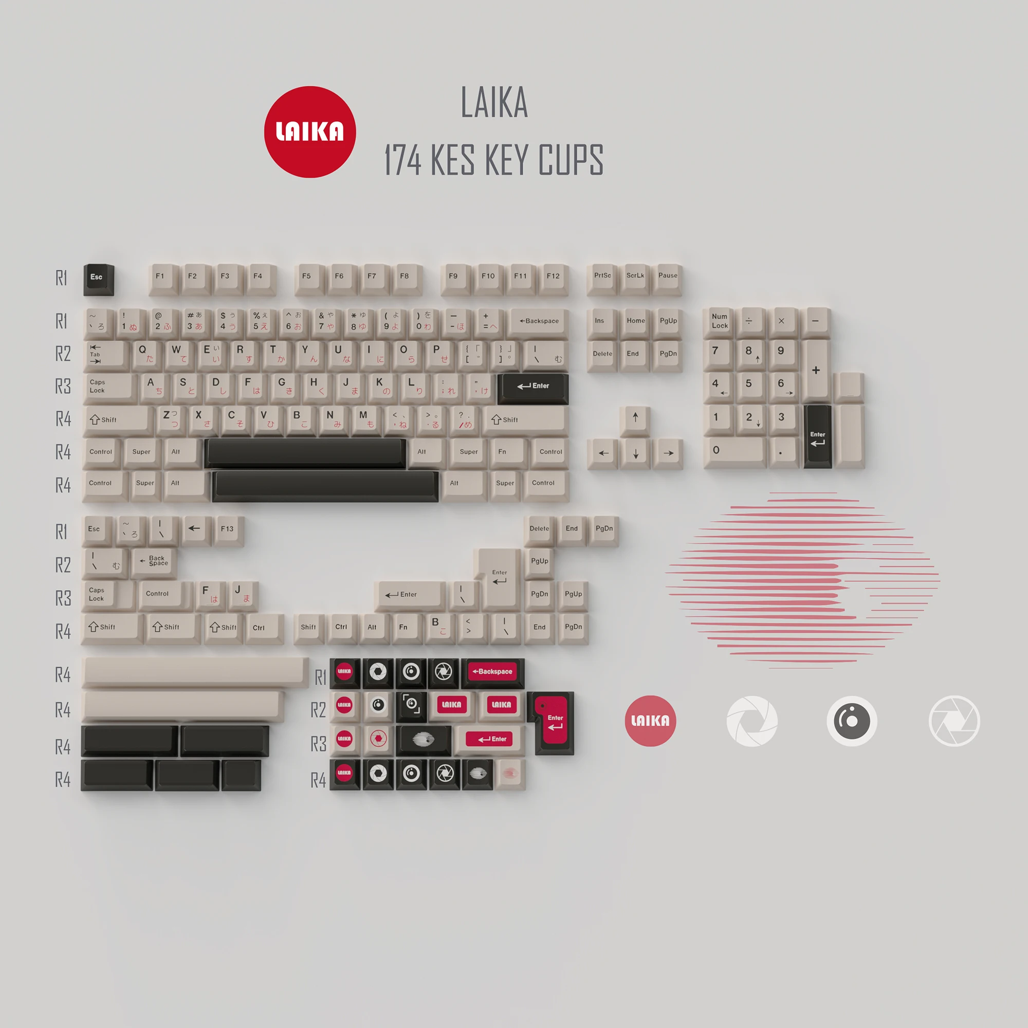 

VIVIDKEY Laika Keycap Cherry Profile PBT Dye Subbed Keycap для клавиатуры mx 87 104 xd64 BM60 BM65 BM68 made68 ev63 wooting 60he