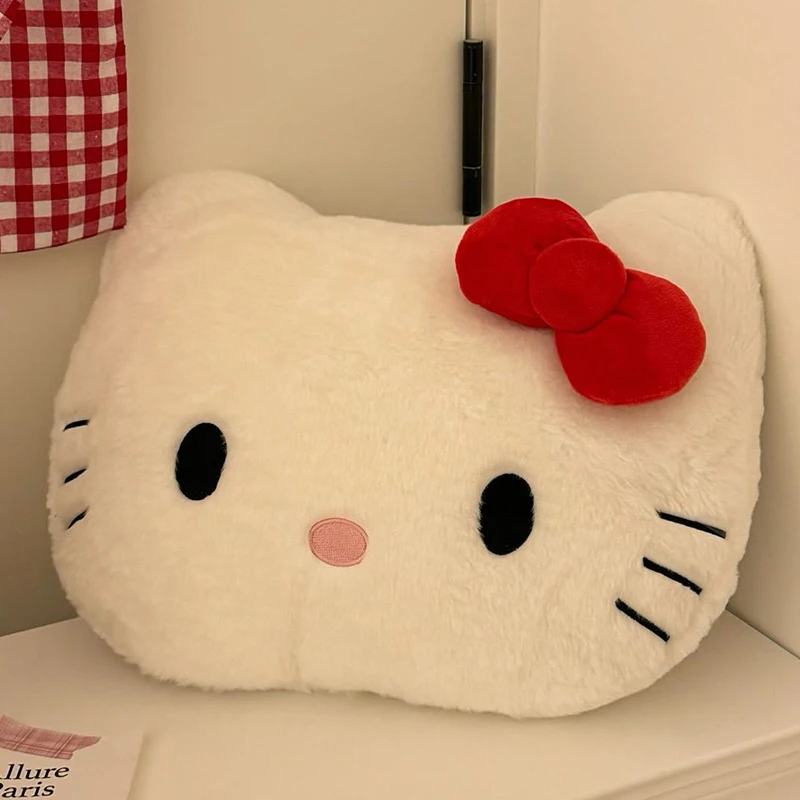 Kawaii Hello Kitty Cute Cat Head Plush Pillow Sofa Bed Head Cushion Car Cushion Pillow