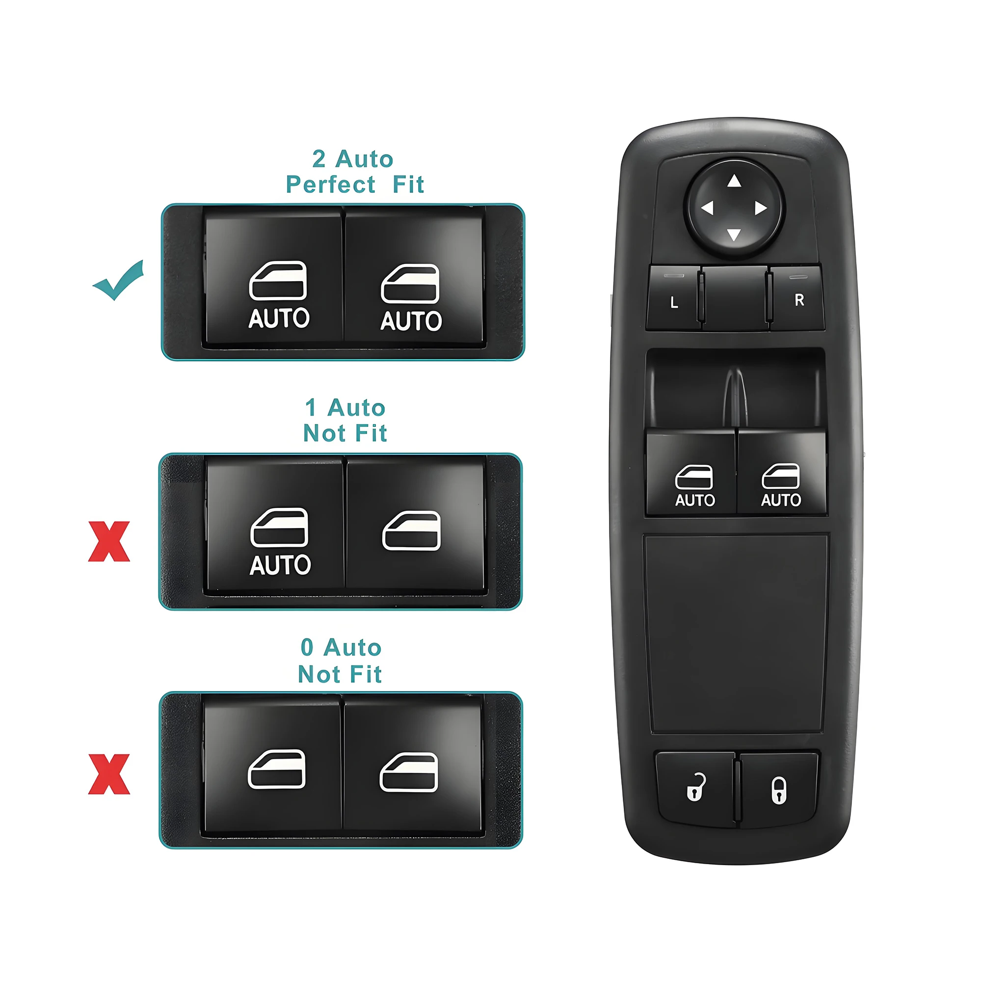 4602881AD 68148893AB For Dodge Ram 1500-3500 2009-2012,Front Left Electric Power Window Control Switch Glass Lifter Button