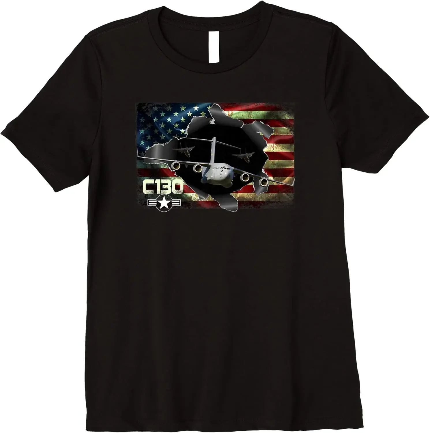 USAF C-130 Hercules Military Veteran Pride US Flag T-Shirt 100% Cotton O-Neck Summer Short Sleeve Casual Mens T-shirt Size S-3XL
