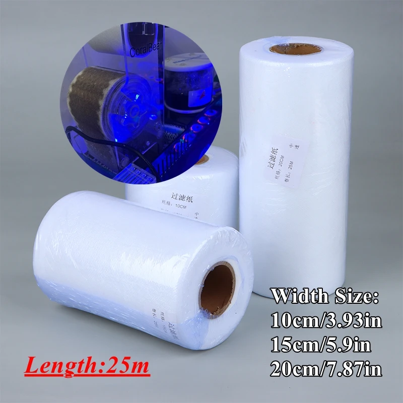 25m/Roll Filter Replacement Set for BUBBLE MAGUS ARF-S ARF-M ARF-L Automatic Roll Filter Nylon Filter Sock Bio Filter 10/15/20CM