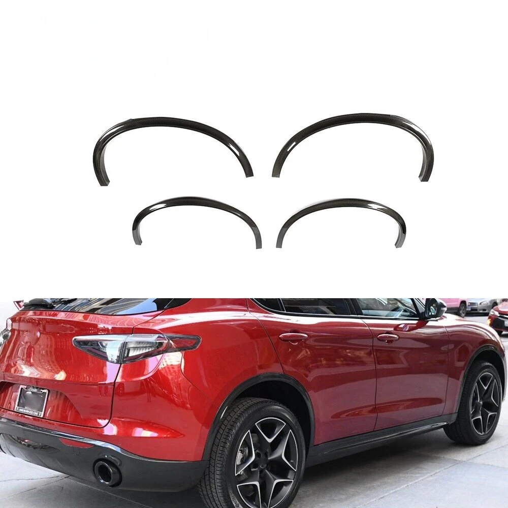 Carbon Fiber Front Rear Wheel Arch Fender Flares for Alfa Romeo Stelvio 2017 2018 2019