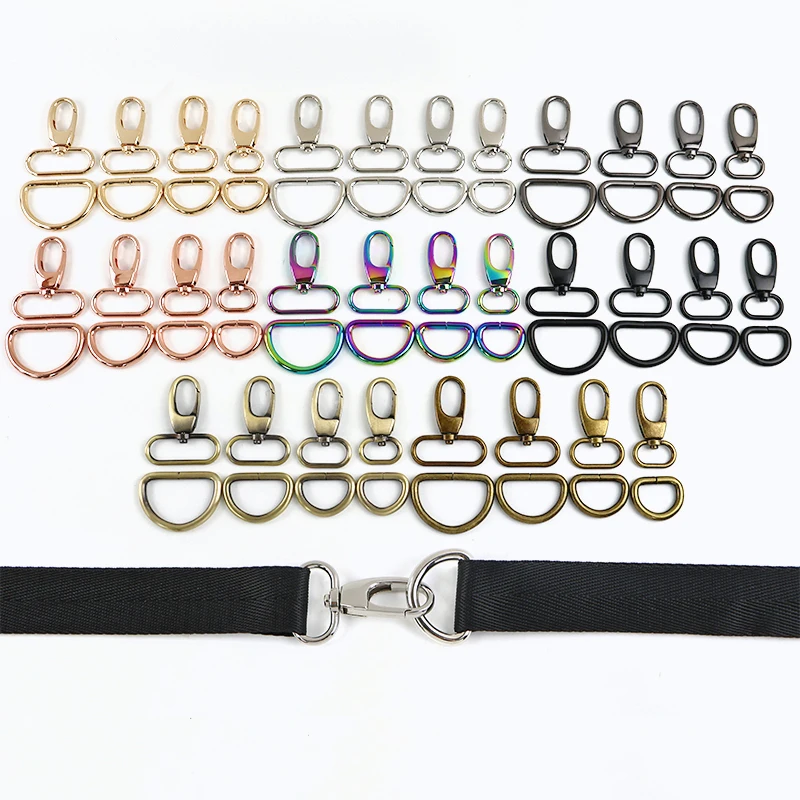 

2-5Sets Metal Buckle for Bag Strap 20-38mm D Ring Backpack Swivel Lobster Clasp Webbing Connector Snap Hook Loop DIY Accessories