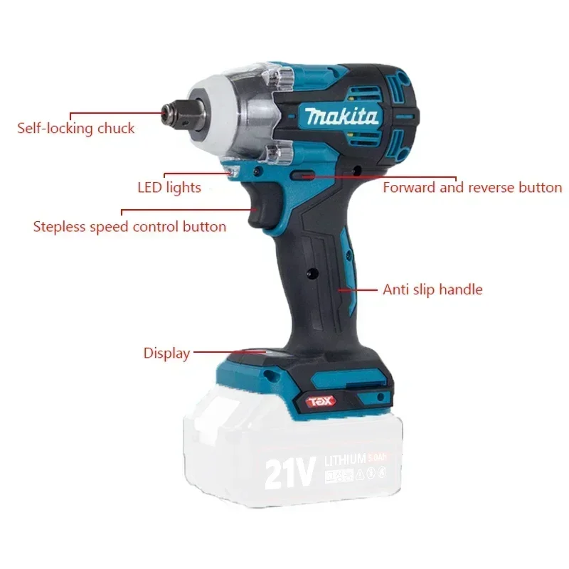 Makita TW004G 630N.m Brushless Screwdriver Machine Cordless Electric Screwdriver Rechargable Drill Driver Tool 18v view 3