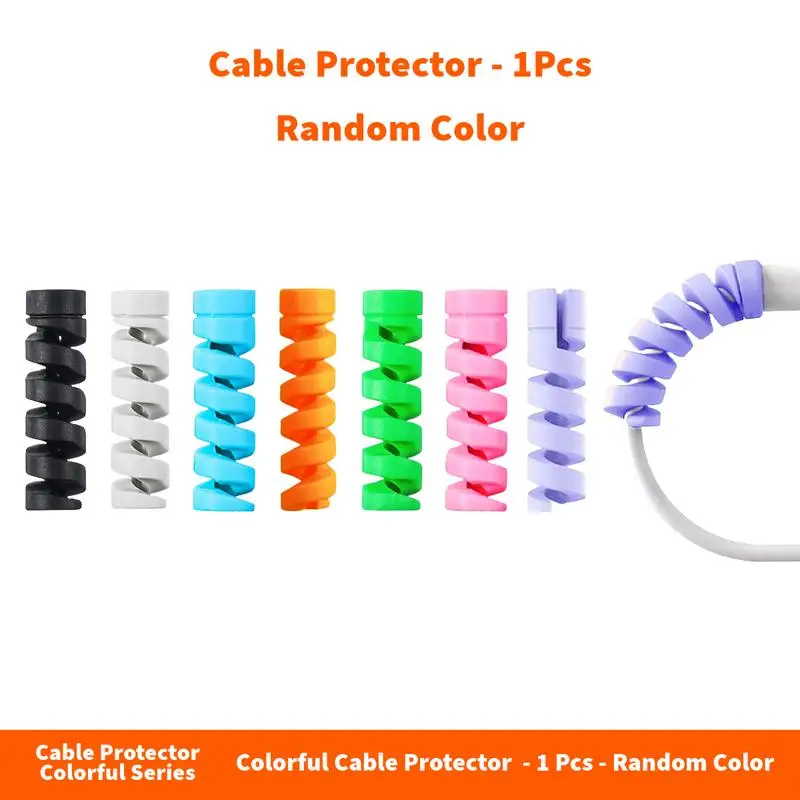 1Pc 2.5mm Thickend Silica Gel Colorful Cable Protector Random Color Protector Effectively Protect Data Cable For Iphone Samsung