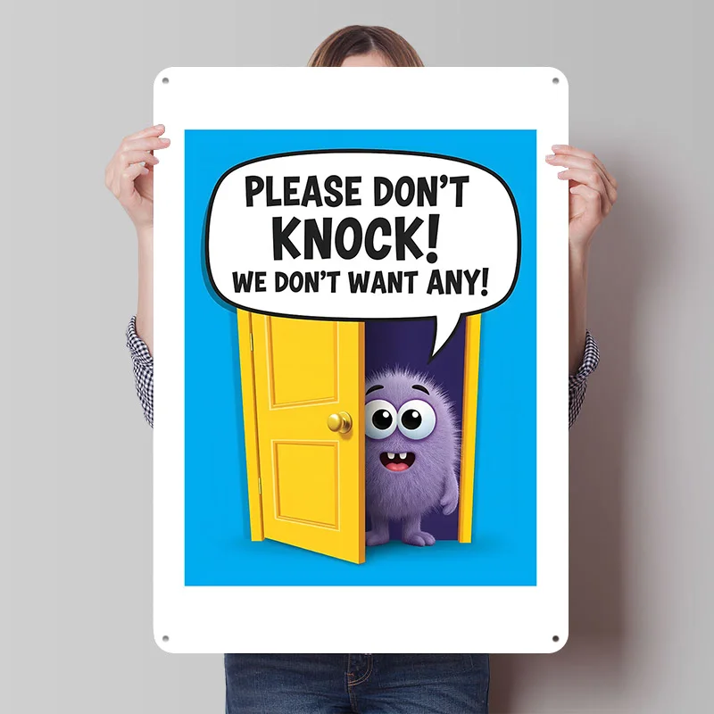 Please Don't Knock Funny Door Sign Tinplate Poster Custom Wall Art Vintage Metal Signs Retro Tin Plaque for House Desk Decor