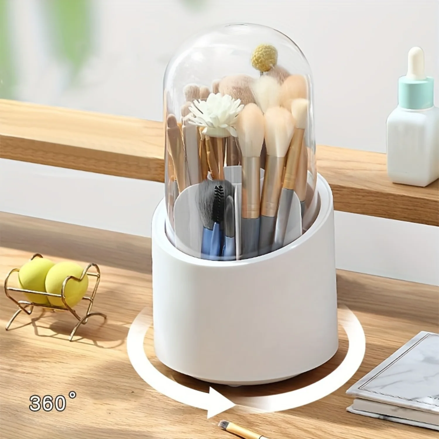 

Rotating Makeup Brush Holder Organizer for Room Dorm