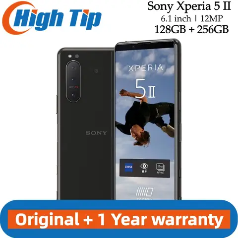 Original Unlocked Sony Xperia 5 II 5ii 6.1'' 8GB +128GB 256GB ROM NFC 12MP*3 Snapdragon 865 Octa Core Android Mobile Phone