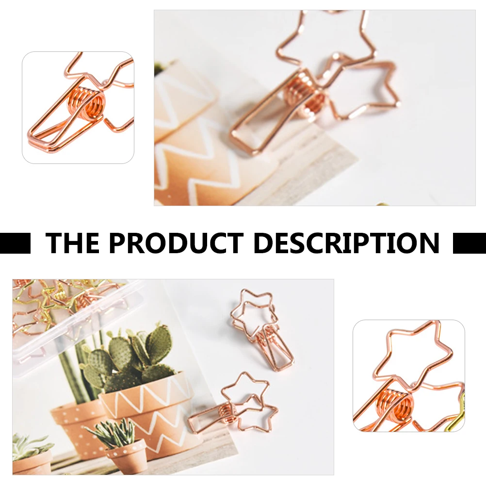

16pcs Photo Folder Metal Receipt Clips Gold File Organizing Bill Clamps Paper Lightweight School Office Home Storage