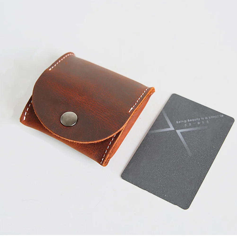 Durable Small Coin Organizer Men Coin Pocket Lightweight Travel Earphone Pouch Fashionable Button Design Clutch