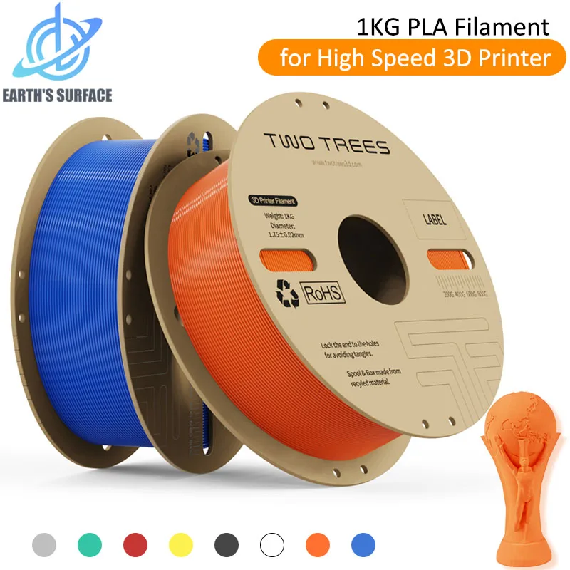 3D Printer Hyper PLA Filament 1.75mm High Fluidity High Speed 3D Printinng Material PLA 1KG Stable Extrusion Spool Dimensional