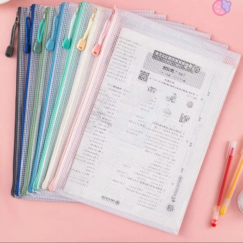 2025 File Bag Organizer File Bag Large Capacity Storage A4 Files Stationery Carrying Case Transparent Visual Document Organizer