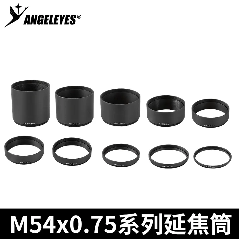 Angeleye Telescopio Fotografia M54X0.75 Tubo di messa a fuoco estesa 3/5/7/10/12/15/30/40mm Intercettatura posteriore