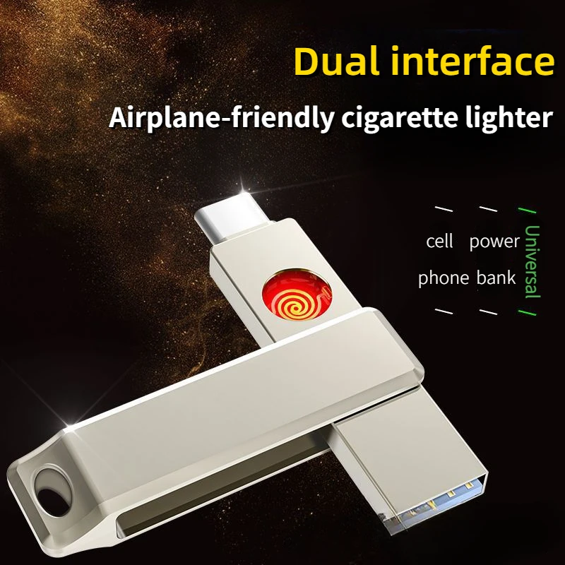 

2024 Latest Metal Aircraft-friendly Dual-port Lighter Windproof U-shaped Creative Portable Business Trip Mini Cigarette Lighter