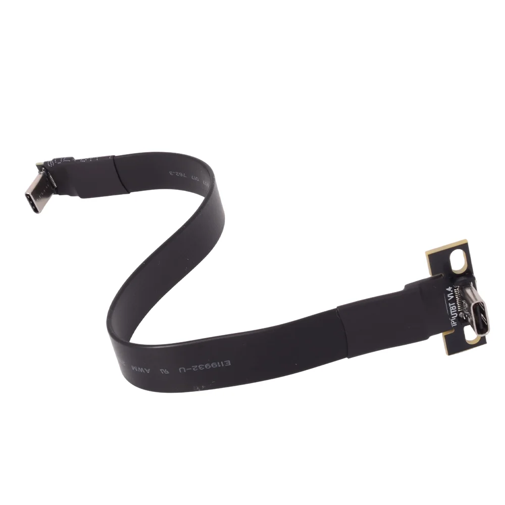 Internal 20Pin USB 3.2 Type C Gen 2 Flat Ribbon Cable Male to Female Fold 90 Angle Data Charging FPC FPV Aerial Photography Cord