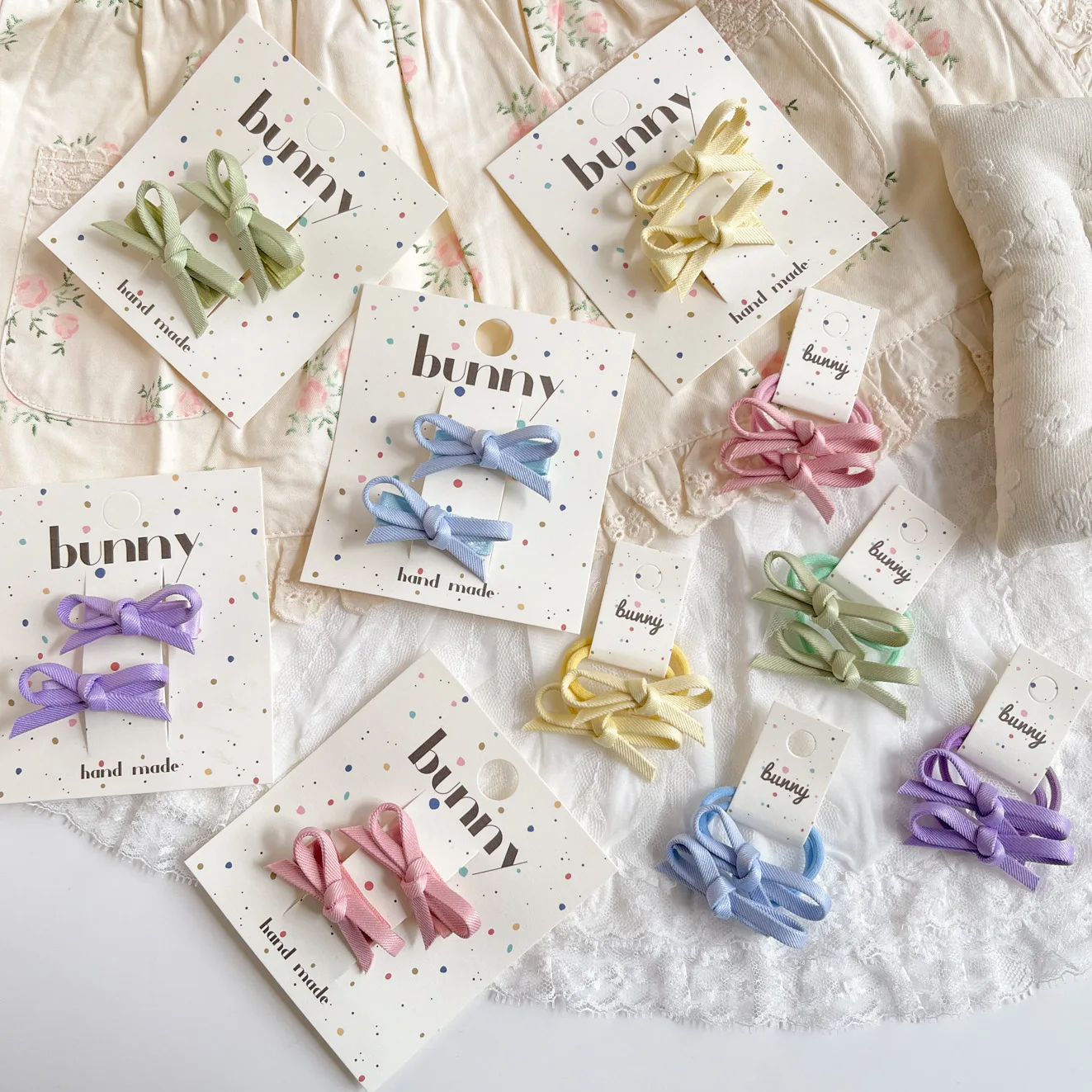 

Spring Hair Clips Set 2PCS Macaron Bow Tie Hair Clips & Scrunchies Sweet Side Hair Accessories for Girls Cute Non-Slip