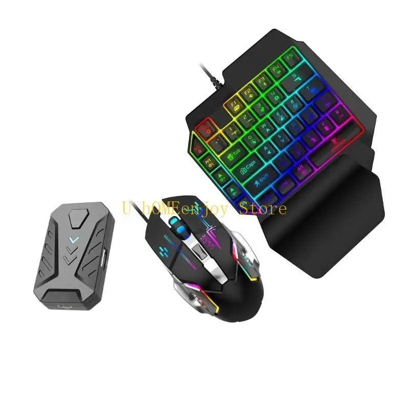 B0KF Gaming Keyboard and Mouse Converter,Keyboard and Mouse Adapter,with Vibration Effect for Cellphone Mobile Game