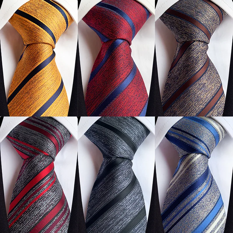 

8CM Striped Tie Men's Vintage Ties Fashion Suit Accessories Wedding Gravatas Formal Business Neckties Gifts For Men