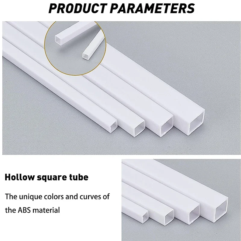 10/50Pcs ABS White Square Plastic Rod Bar Stick For Architecture Model Making Model Material DIY Accessories Cutting Supplies