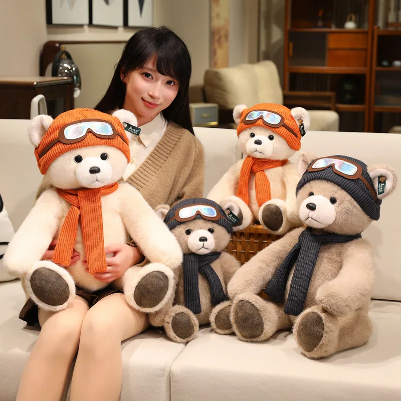 

Kawaii Cute Bear Plush Toys with Wind Hood Stuffed Soft Teddy bear Doll Pillow for Kids Girls Ideal Love Gift Kawaii Room Decor