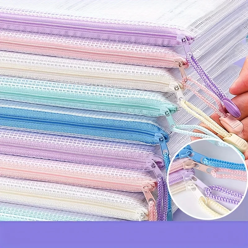 حقيبة مستندات بسحاب، أكياس تخزين شفافة للأوراق والكتب واللامتحانات، مثالية لتنظيم الفصول الدراسية واللوازم المكتبية والمدرسية