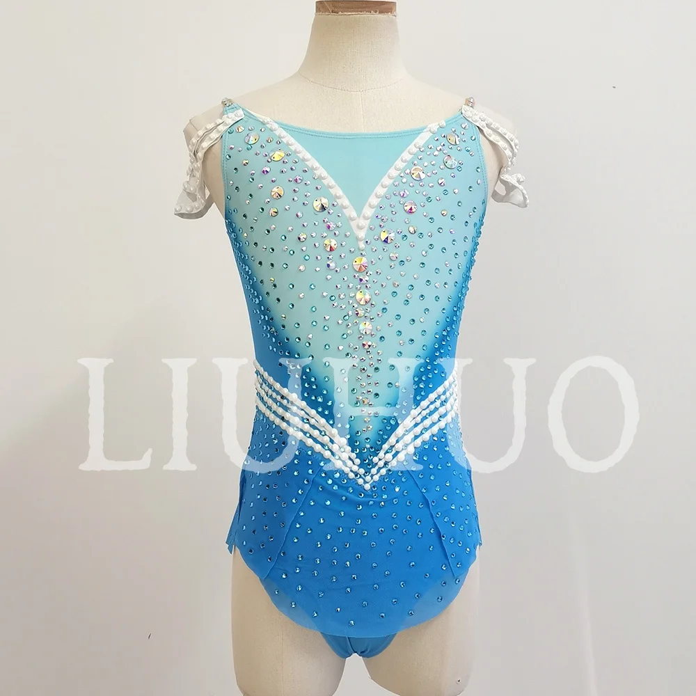 

LIUHUO Blue New Rules Rhythmic Gymnastics Leotard Competitive Cheerleading Performance For Girls BD7219