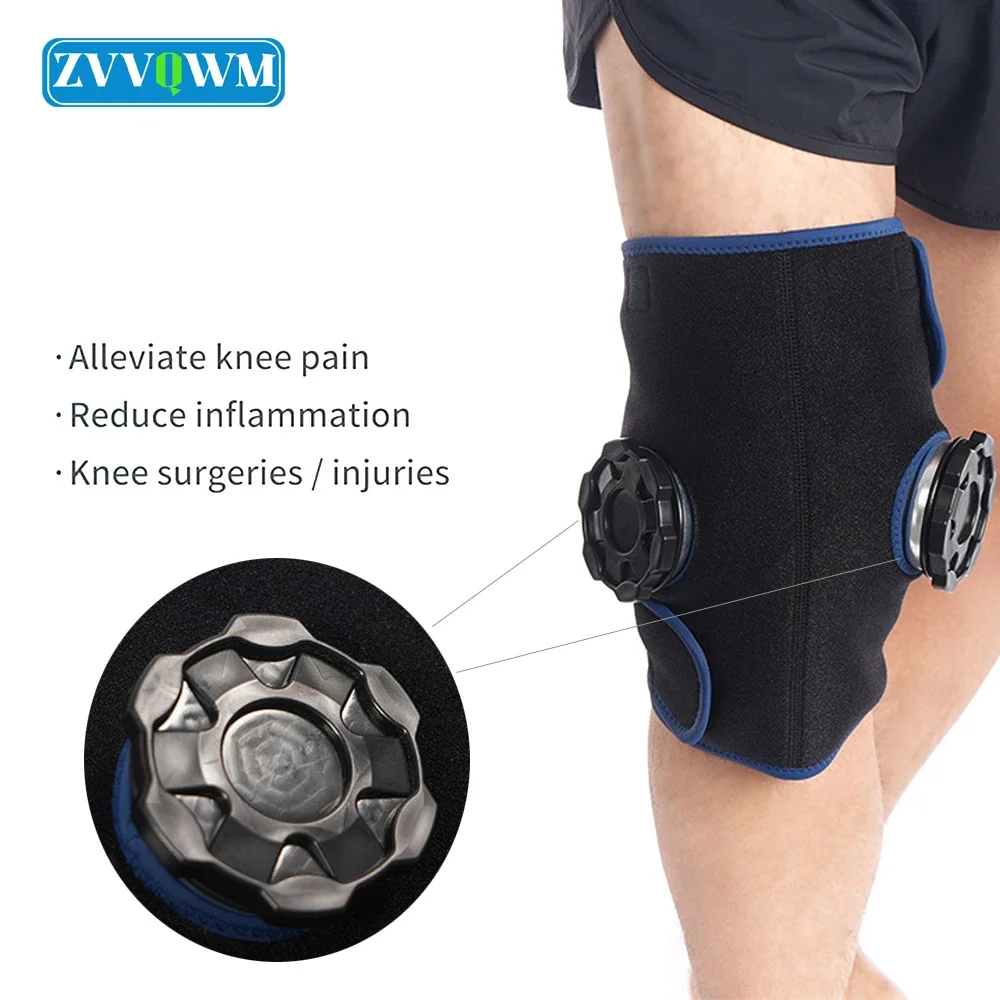 1Pcs Adjustable Knee Ice Pack Wrap Cold/Hot Gel Compression Knee Brace Injury Cold Compression Knee Support Pain Relief